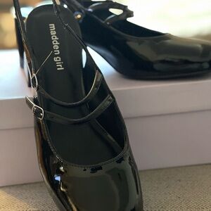 Black Patent Sling Back Mary Jane Pumps size 11